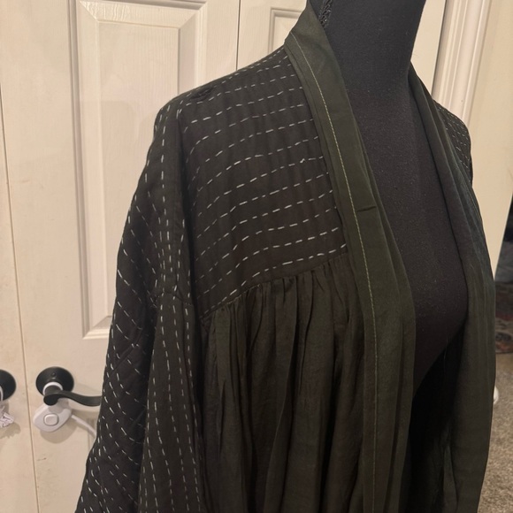 Kantha Bae Utopia Duster Overdyed Crepe Silk Vintage Sari Free Size XS to 3X - Picture 3 of 9